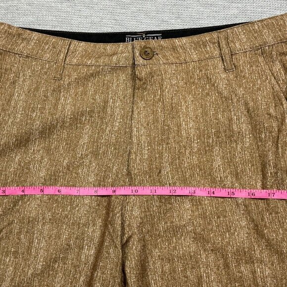 Blue Gear Mens Heather Brown Bermuda Shorts Flat Front Slash Pockets Size 32 - Picture 8 of 12